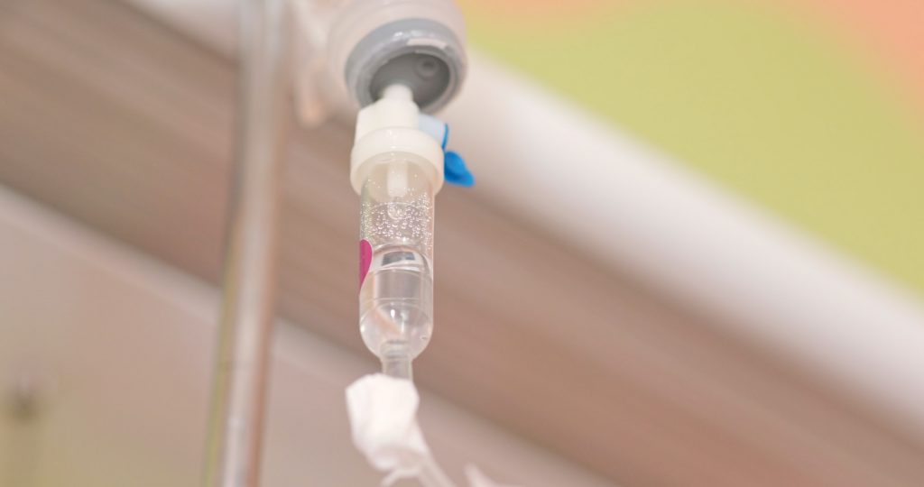 infusion pump or saline solution intravenous iv drip for patient and infusion pump in hospital